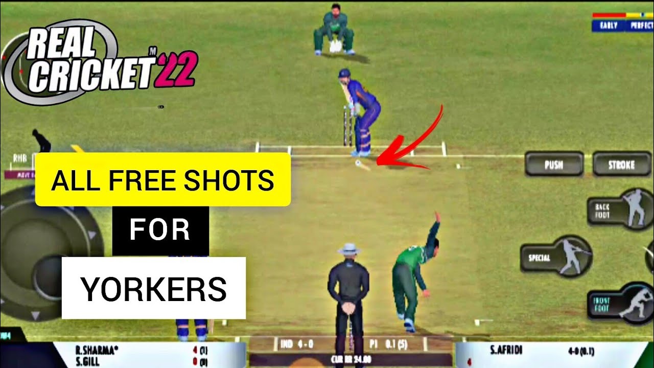 ALL FREE SHOTS FOR YORKER | REAL CRICKET 22 - YouTube