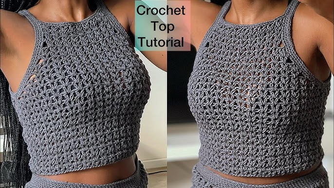 Crochet Ribbed Halter Dress #crochetdress 