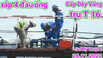#196 Trụ T16 Đang Ráp 4 Đầu Cáp Dây Văng, 26 tháng 11, 2022.