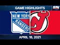 NHL Game Highlights | Rangers vs. Devils – Apr. 18, 2021