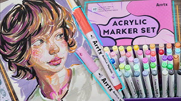 First time trying out the ARRTX Acrylic Markers: Full Review & Portrait Demo