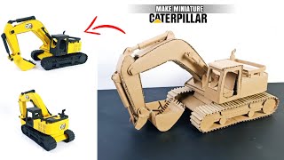 HOW TO MAKE A CATERPILLAR EXCAVATOR FROM CARDBOARD | HANDMADE MINIATURE