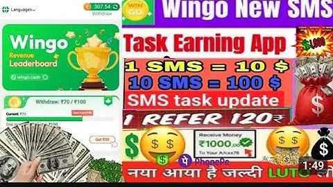 WinGo App Se Paise Kaise Kamaye | Waho Jaisa SMS Earning App 2025 🤑
