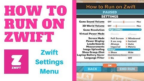How to Run on Zwift | Zwift Settings