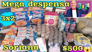 Mega despensa😱 en soriana 3x2✅ julio regalado 😱cuánto gaste