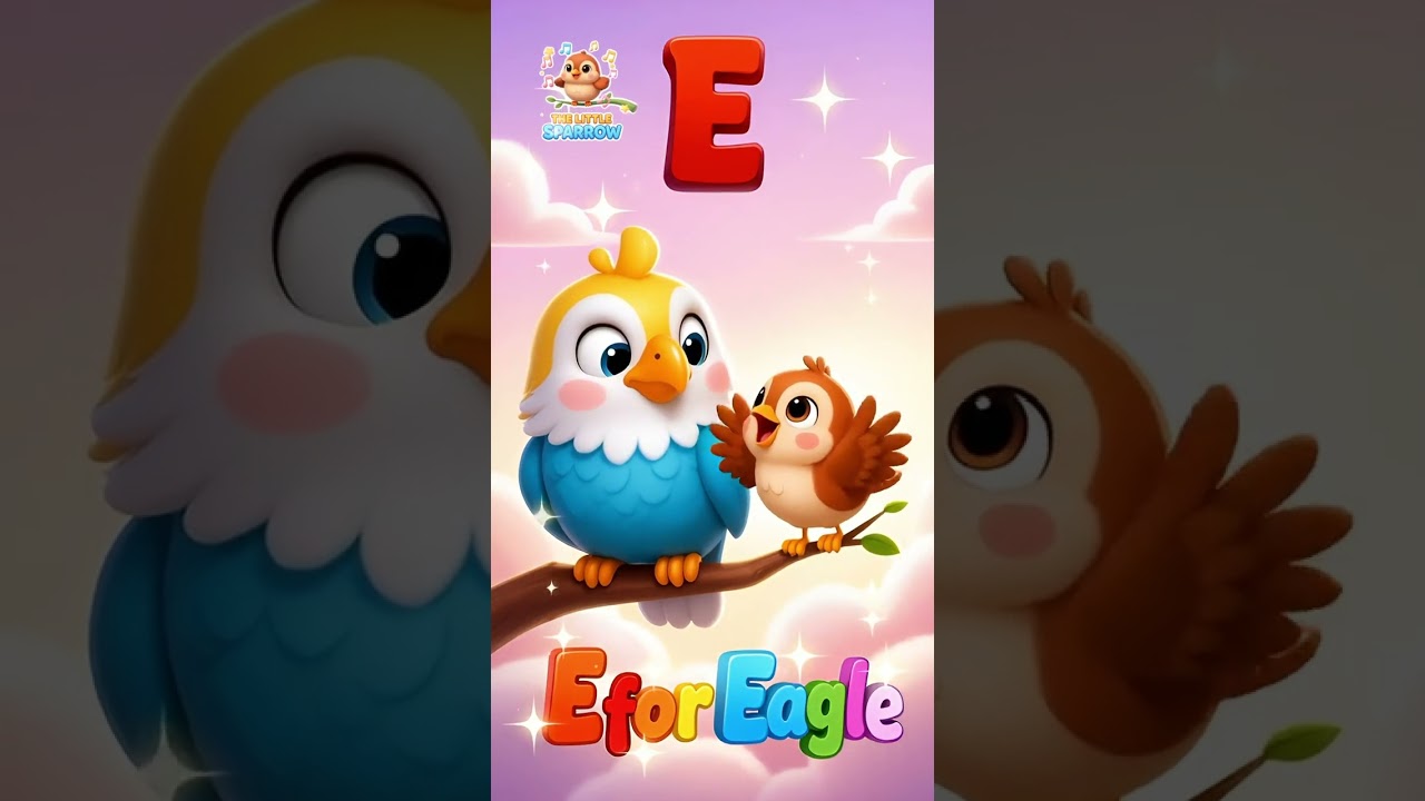 🐘 E for Elephant 🥚 Egg 🦅 Eagle 🌍 Earth | Letter E Song for Kids | ABC Alphabet | The Little Sparrow by Dreamy Stories