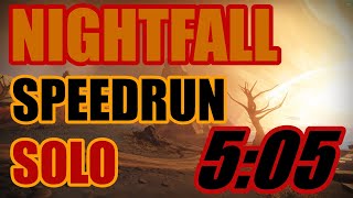 Speedrun - Solo Nightfall (5:05) - W/Zenobia-D - A Garden World (Joker's Wild)