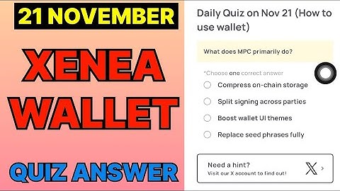 21 November Xenea Wallet Quiz Answer | Xenea wallet daily Quiz Answer Today | Xenea Wallet Quiz |