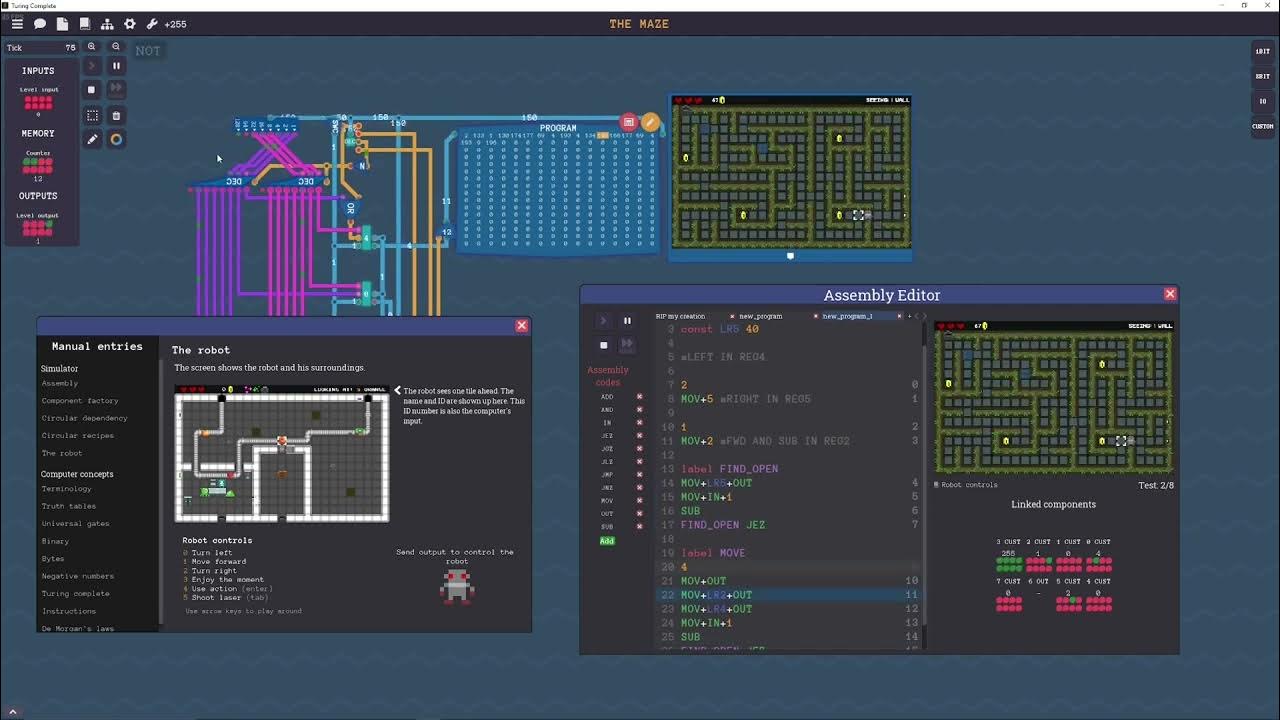 TURING COMPLETE WALKTHROUGH THE MAZE (UPDATED) YouTube