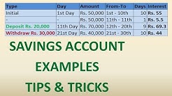 Savings Account Interest Example | Savings Account Working Examples | Interest Calculation Examples 