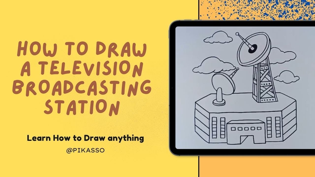 How to Draw a Television Broadcasting Station - YouTube