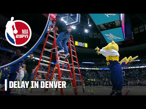 Unlevel rim causes delay between Celtics and Nuggets | NBA on ESPN