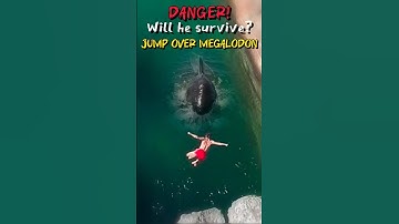 DANGER‼️JUMP OVER MEGALODON 🦈 Will He Survive❓#amazing #shark