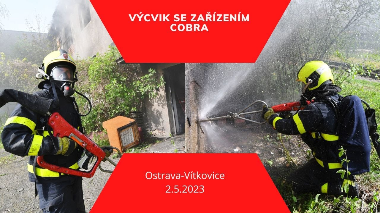Hasiči v Ostravě cvičili s vysokotlakým řezacím a hasicím zařízením COBRA, 2.5.2023
