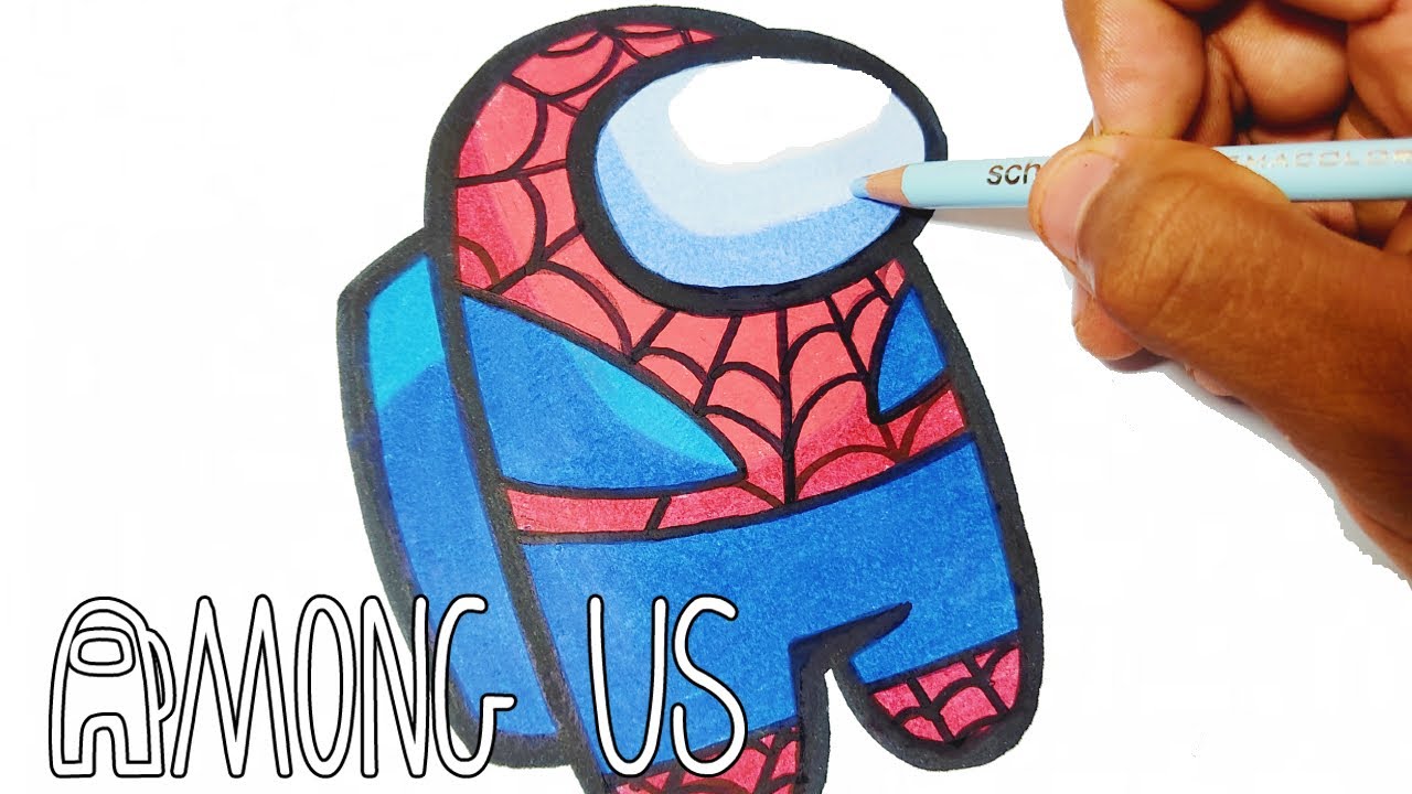 Como dibujar a un AMONG US Fusionado con SPIDERMAN!!! - YouTube