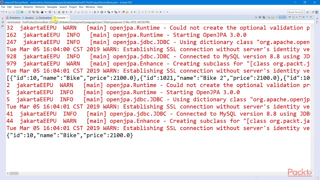 Jakarta EE 8 Recipes : Applying JSONB and JSONP Operations | packtpub ...