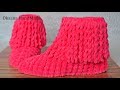 Домашние сапожки из плюшевой пряжи. Crochet Home Slippers boots