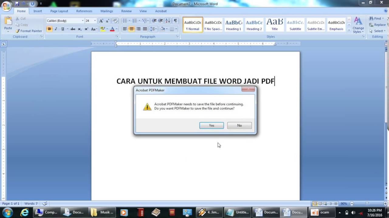 CARA MERUBAH FILE WORD MENJADI PDF YouTube Cara merubah file word menjadi pdf youtube