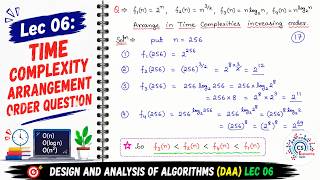 Lec 06: Daa Lecture  | Time Complexity Order Problem Solved | Time Complexity Arrangement