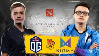 OG vs Nigma | The International 10. Региональные отборочные | Dota 2 | Европа