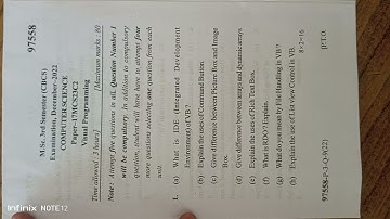 MSC 3rd semester question paper Computer science Visual programming December 2022👍👍
