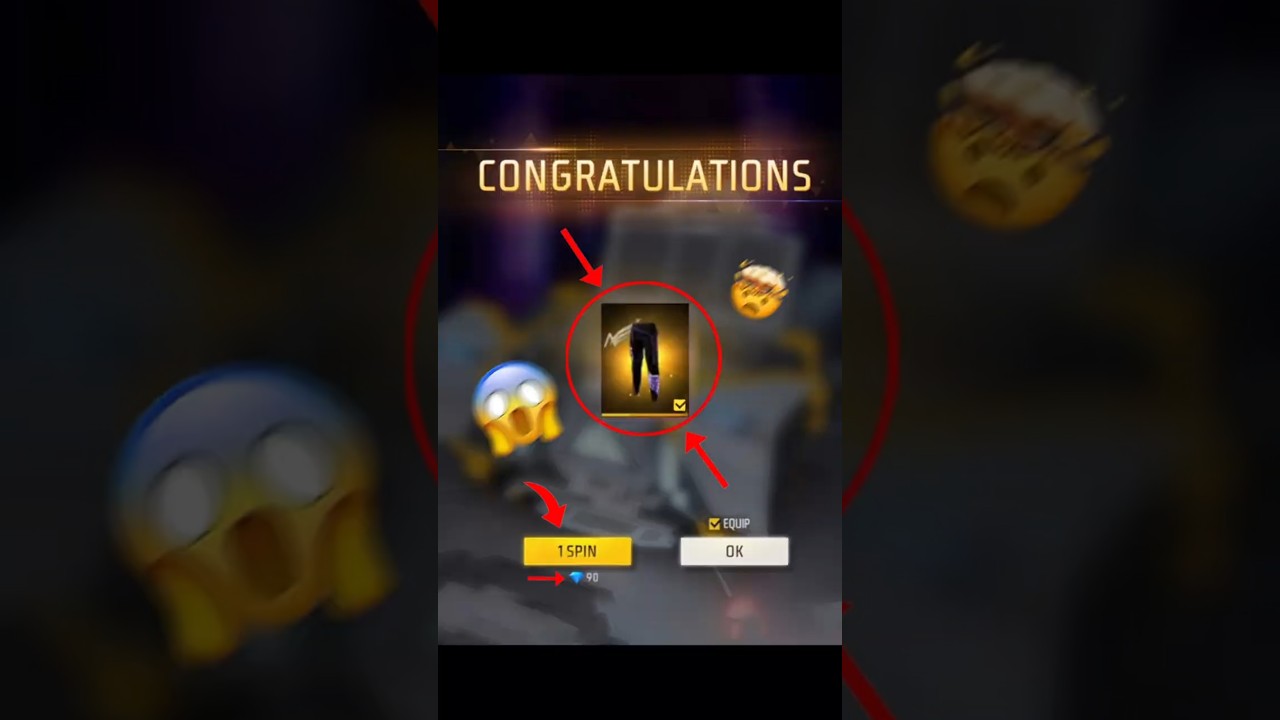 "Got the legendary Angelic Pant in just 1 spin of 90 diamonds! 💎 🔥"Angelic Ring Event | Free Fire