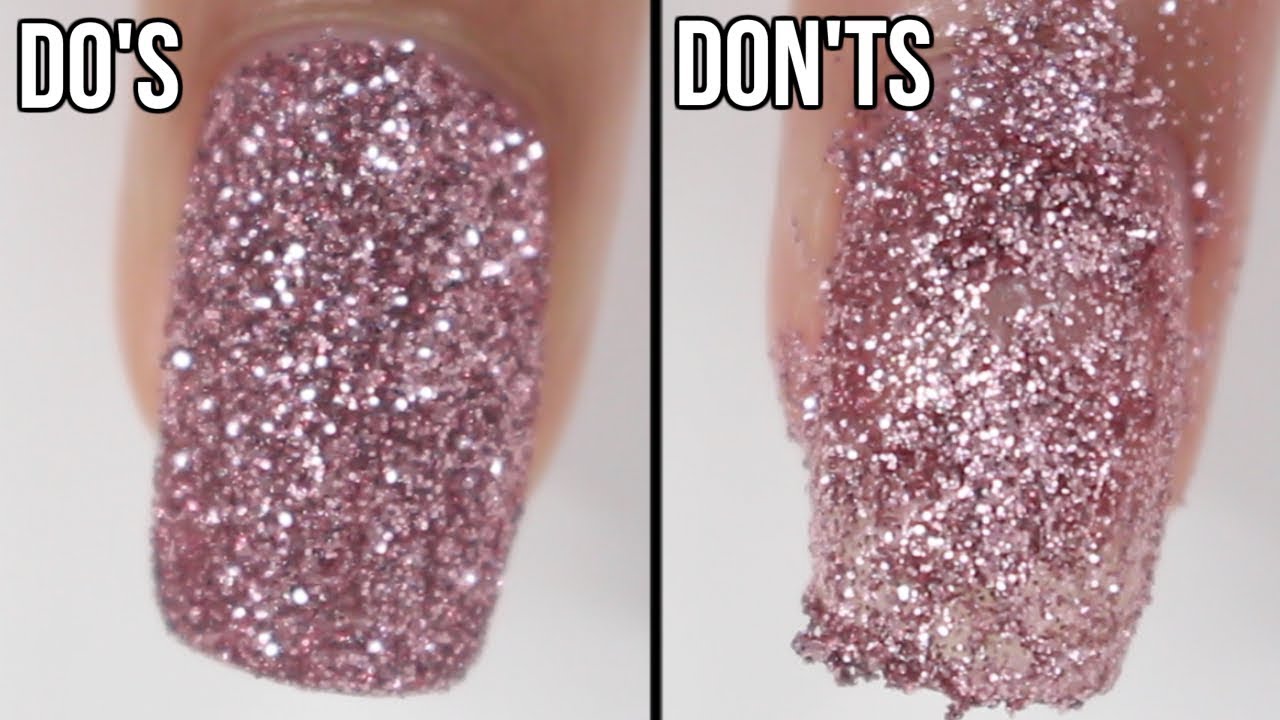 DOs & DON'Ts: Glitter Nails | how to do glitter nails using loose glitter!  - YouTube
