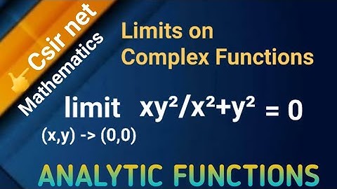 Limits of Complex functions Solved Examples | ANALYTIC FUNCTIONS