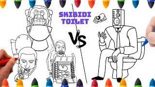 SKIBIDI TOILET - BIG SPEAKERMAN vs TRIO SKIBIDI TOILETS | New Coloring Pages | Jens Coloring Pages