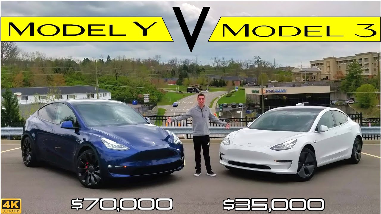 LOOK CLOSELY! -- 2020 Tesla Model Y vs. Tesla Model 3