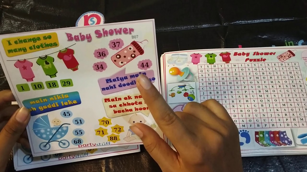 baby shower tambola tickets and baby shower word search at very