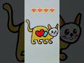 Cute Cat Drawing 💐🐱💖 Easy | Heart shape | Cartoon Cat | kawaii drawing #shorts #shortsfeed #art