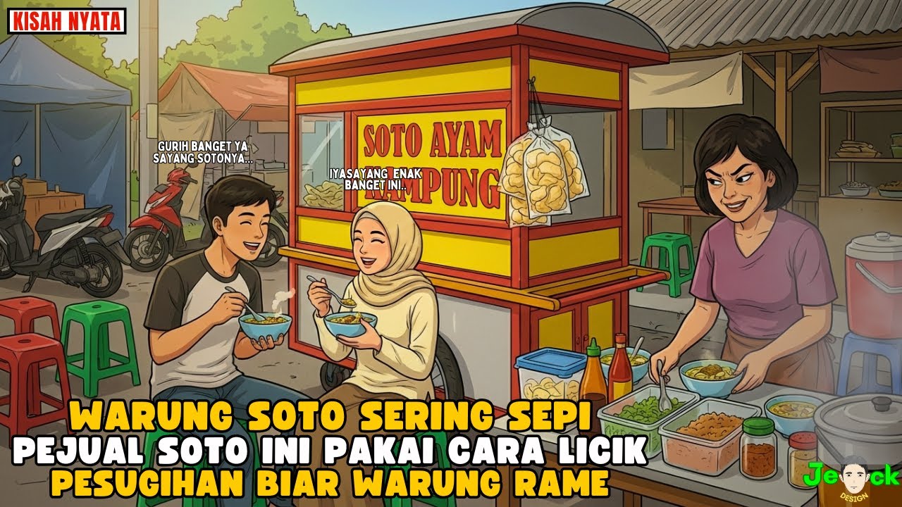 AZAB PENJUAL SOTO AYAM CULAS PAKAI PESUGIHAN SEBAGAI PENGKARIS DAGANGAN || ANIMASI AZAB