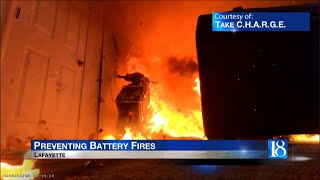 Lafayette Fire's Assistant Chief of Fire Prevention Todd Budd discusses preventing lithium-ion