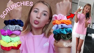 colored scrunchies pick my outfits for a week