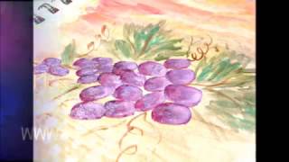 Daily Art Journaling -  Vineyard Grapes Page