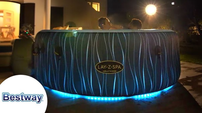 SaluSpa Hollywood AirJet Inflatable Hot Tub Spa with Color-Changing LED  Lights 4-6 Person 