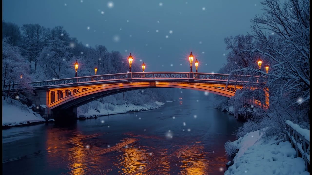 ❄️🌊 Winter Ambient Music – Cozy Snowy River – Relaxing Music for Study & Sleep | Snow Falling 🌨️