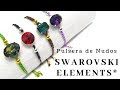 Pulsera de nudos de macrame (Cuadrado y serpiente) con Swarovski Elements