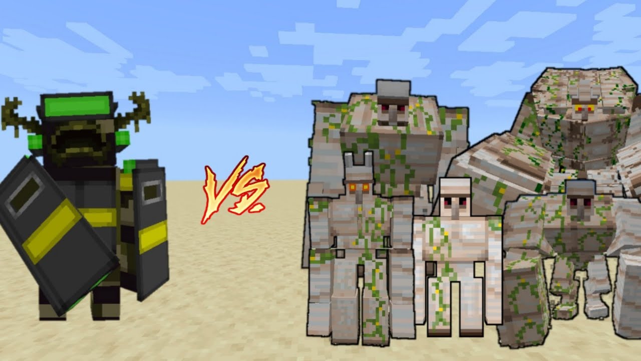 Riot Warden VS All Iron Golems / Minecraft Mob Battle - YouTube