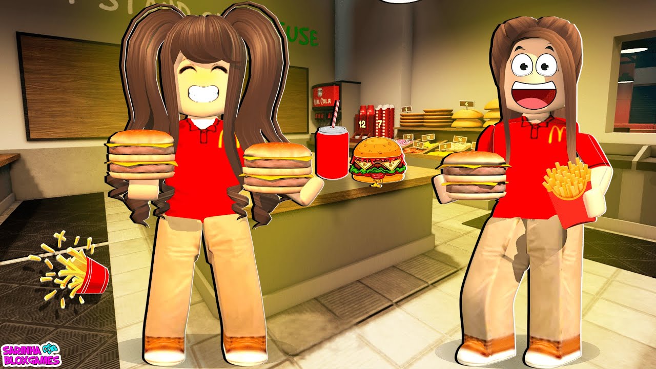 TRABALHAMOS EM UMA HAMBURGUERIA E NÃO DEU CERTO! 🍔 Jogo de Hambúrguer 🍔 ROBLOX