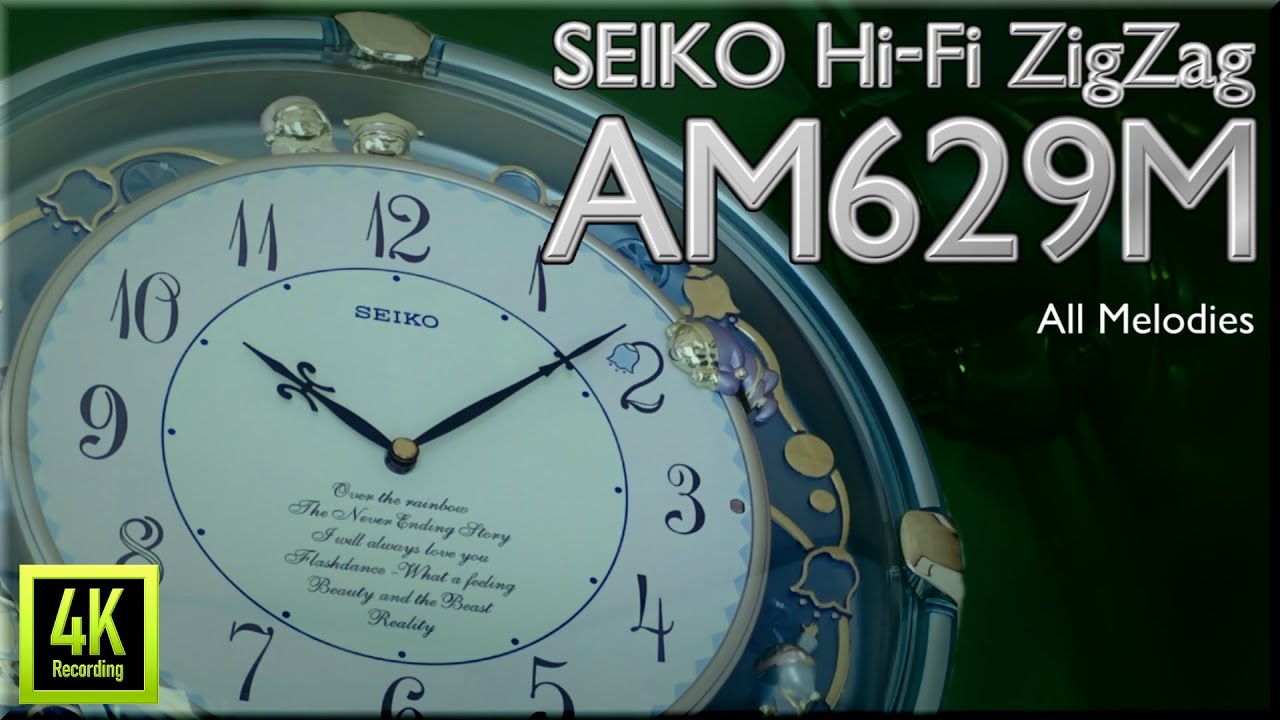 4K UHD] Seiko Musical Wall Clock 'Hi-Fi ZigZag' AM629M - All