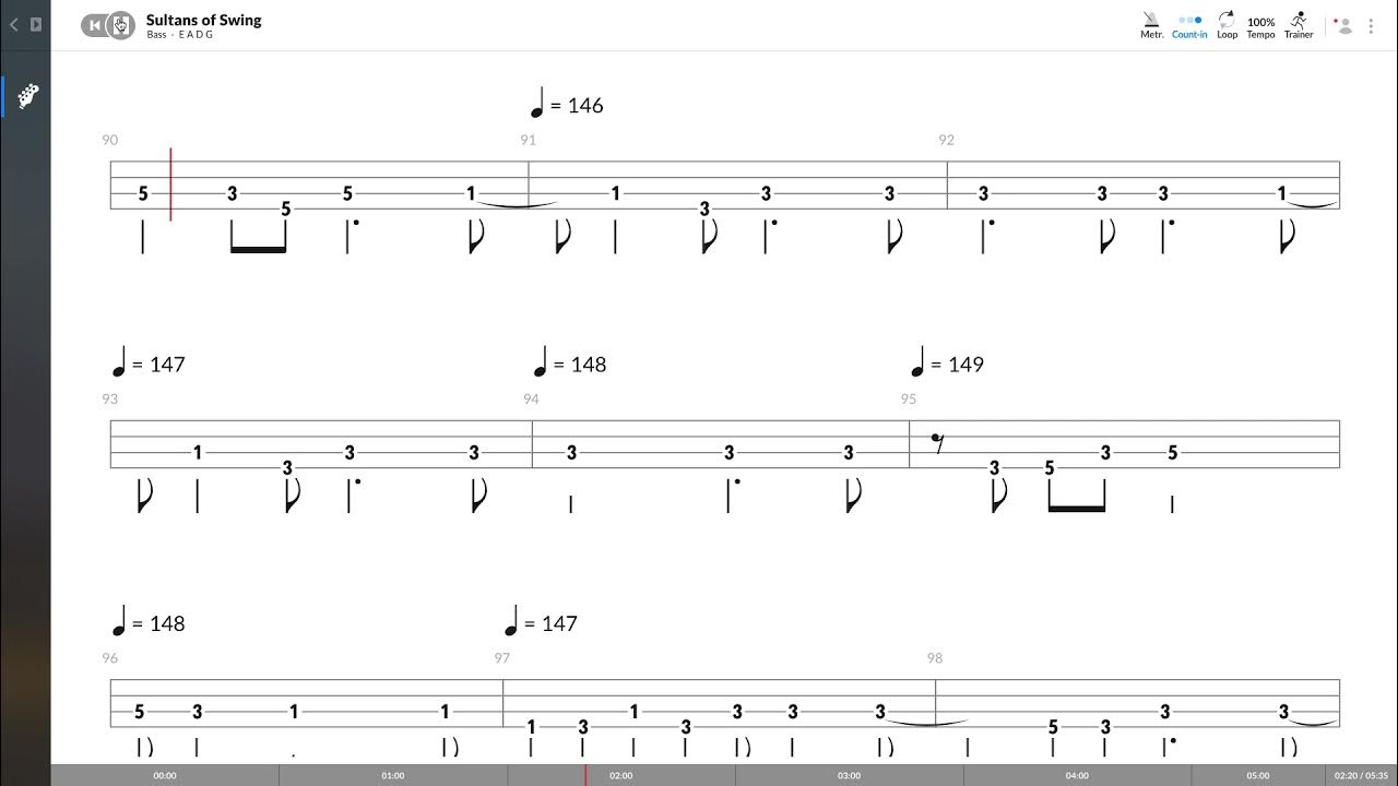 Dire Straits Sultans Of Swing (BASS TAB PLAY ALONG) YouTube