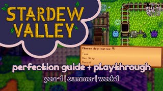 Stardew Valley Perfection Guide + Playthrough // Year 1 - Summer - Week 1