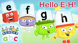 Say Hello To Letters E, F, G & H! | Phonics for Kids - Learn To Read | Alphablocks