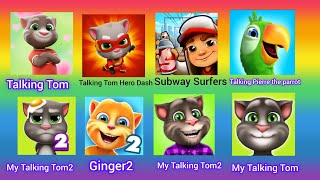Talking tom cat 😂 ginger 2, Talking tom2, Subway surfers, talking Pierre the parrot, 🦜 hero dash, screenshot 5