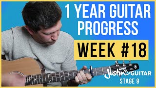 1 year guitar progress self taught - dad learning guitar - week #18 - justin guitar stage 9 progress