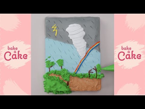 Creative Tornado Cake Decorating Tutorial | Bake A Cake #Shorts