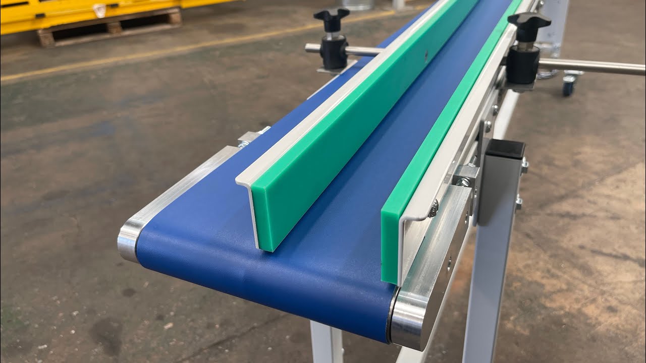 Miniature Belt Conveyor KCB40 low profile frames on castor wheels