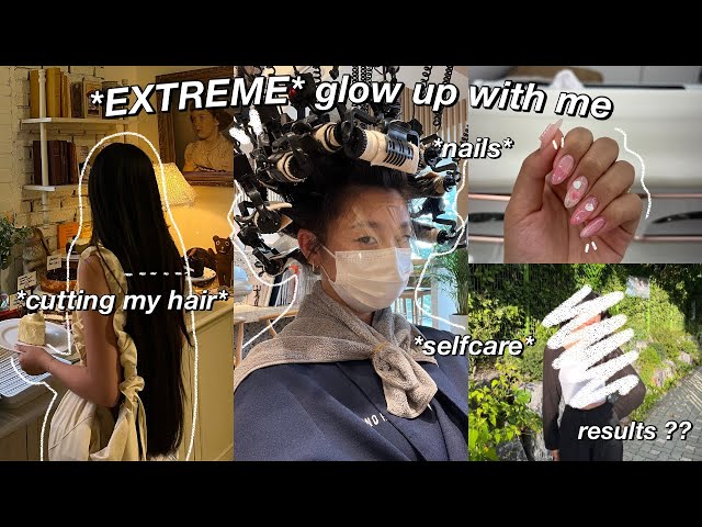 EXTREME GLOW UP TRANSFORMATION | cutting my long hair, nails, selfcare u0026 days in my life in korea class=